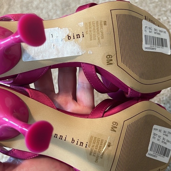 Gianni Bini Iman Rhinestone flowers rose square toe dress sandal shoe heel 6 - Picture 7 of 7